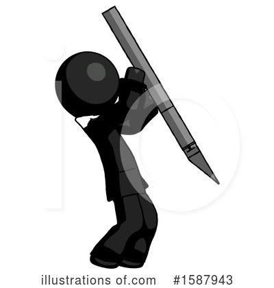 Royalty-Free (RF) Black Design Mascot Clipart Illustration by Leo Blanchette - Stock Sample #1587943