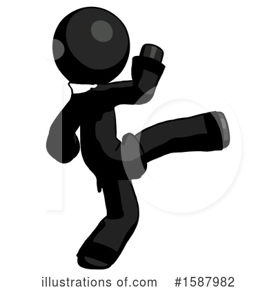 Royalty-Free (RF) Black Design Mascot Clipart Illustration by Leo Blanchette - Stock Sample #1587982