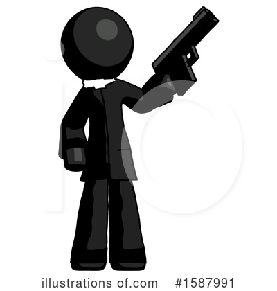 Royalty-Free (RF) Black Design Mascot Clipart Illustration by Leo Blanchette - Stock Sample #1587991