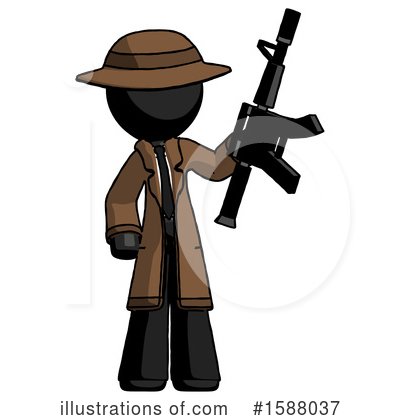 Royalty-Free (RF) Black Design Mascot Clipart Illustration by Leo Blanchette - Stock Sample #1588037