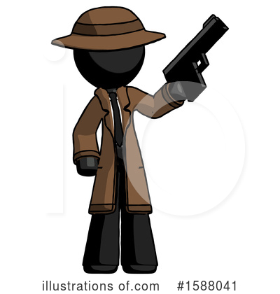 Royalty-Free (RF) Black Design Mascot Clipart Illustration by Leo Blanchette - Stock Sample #1588041