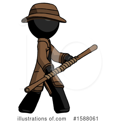 Royalty-Free (RF) Black Design Mascot Clipart Illustration by Leo Blanchette - Stock Sample #1588061