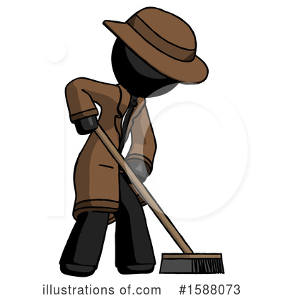 Royalty-Free (RF) Black Design Mascot Clipart Illustration by Leo Blanchette - Stock Sample #1588073