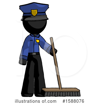 Royalty-Free (RF) Black Design Mascot Clipart Illustration by Leo Blanchette - Stock Sample #1588076