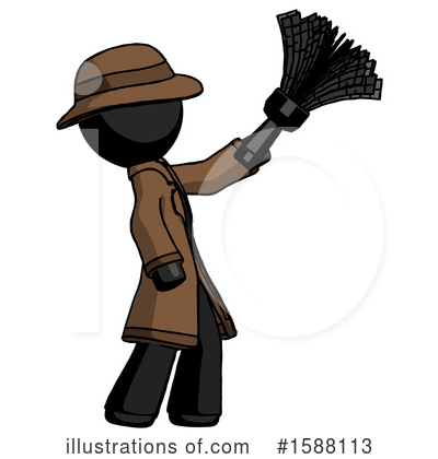 Royalty-Free (RF) Black Design Mascot Clipart Illustration by Leo Blanchette - Stock Sample #1588113