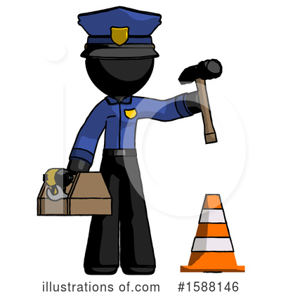 Royalty-Free (RF) Black Design Mascot Clipart Illustration by Leo Blanchette - Stock Sample #1588146