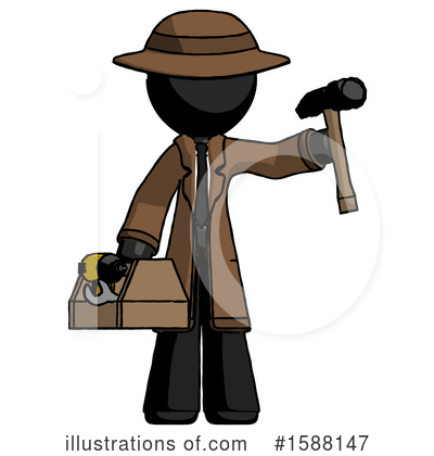 Royalty-Free (RF) Black Design Mascot Clipart Illustration by Leo Blanchette - Stock Sample #1588147