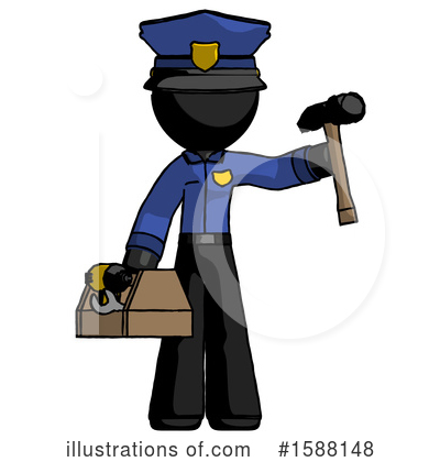 Royalty-Free (RF) Black Design Mascot Clipart Illustration by Leo Blanchette - Stock Sample #1588148