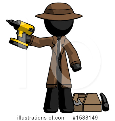 Royalty-Free (RF) Black Design Mascot Clipart Illustration by Leo Blanchette - Stock Sample #1588149