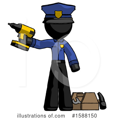 Royalty-Free (RF) Black Design Mascot Clipart Illustration by Leo Blanchette - Stock Sample #1588150