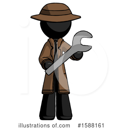 Royalty-Free (RF) Black Design Mascot Clipart Illustration by Leo Blanchette - Stock Sample #1588161