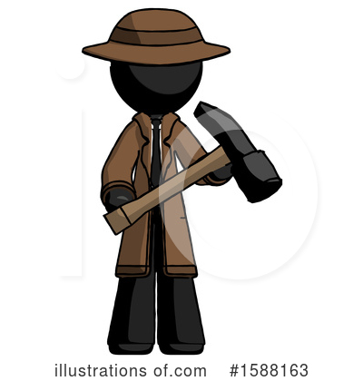 Royalty-Free (RF) Black Design Mascot Clipart Illustration by Leo Blanchette - Stock Sample #1588163