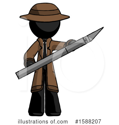 Royalty-Free (RF) Black Design Mascot Clipart Illustration by Leo Blanchette - Stock Sample #1588207