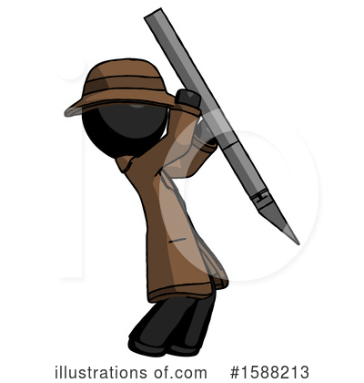 Royalty-Free (RF) Black Design Mascot Clipart Illustration by Leo Blanchette - Stock Sample #1588213