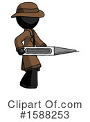 Black Design Mascot Clipart #1588253 by Leo Blanchette