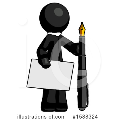 Royalty-Free (RF) Black Design Mascot Clipart Illustration by Leo Blanchette - Stock Sample #1588324