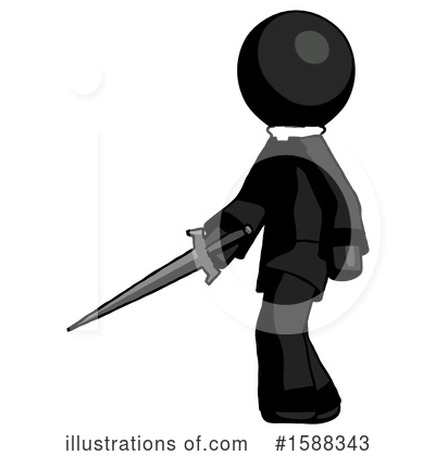 Royalty-Free (RF) Black Design Mascot Clipart Illustration by Leo Blanchette - Stock Sample #1588343