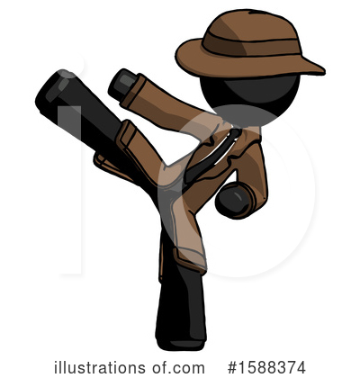 Royalty-Free (RF) Black Design Mascot Clipart Illustration by Leo Blanchette - Stock Sample #1588374