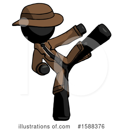 Royalty-Free (RF) Black Design Mascot Clipart Illustration by Leo Blanchette - Stock Sample #1588376