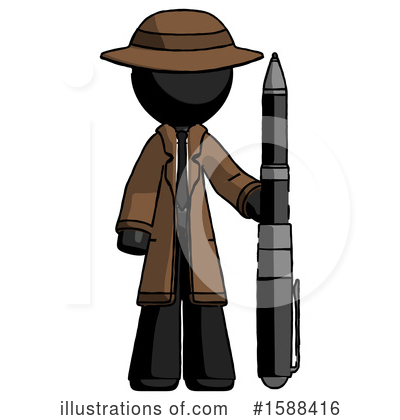 Royalty-Free (RF) Black Design Mascot Clipart Illustration by Leo Blanchette - Stock Sample #1588416
