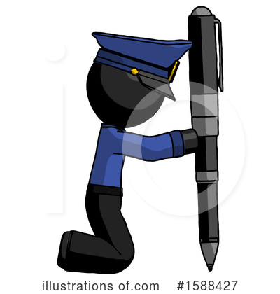 Royalty-Free (RF) Black Design Mascot Clipart Illustration by Leo Blanchette - Stock Sample #1588427