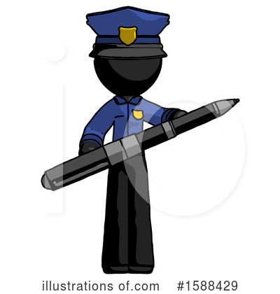 Royalty-Free (RF) Black Design Mascot Clipart Illustration by Leo Blanchette - Stock Sample #1588429