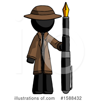 Royalty-Free (RF) Black Design Mascot Clipart Illustration by Leo Blanchette - Stock Sample #1588432