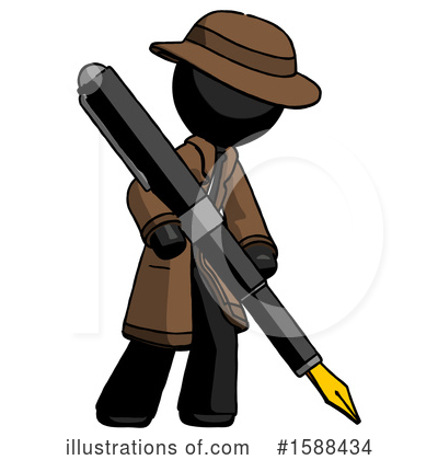 Royalty-Free (RF) Black Design Mascot Clipart Illustration by Leo Blanchette - Stock Sample #1588434