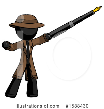 Royalty-Free (RF) Black Design Mascot Clipart Illustration by Leo Blanchette - Stock Sample #1588436