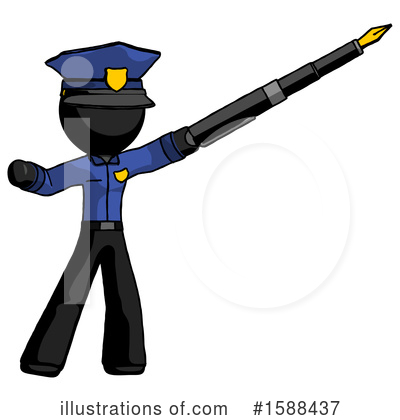 Royalty-Free (RF) Black Design Mascot Clipart Illustration by Leo Blanchette - Stock Sample #1588437