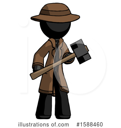 Royalty-Free (RF) Black Design Mascot Clipart Illustration by Leo Blanchette - Stock Sample #1588460