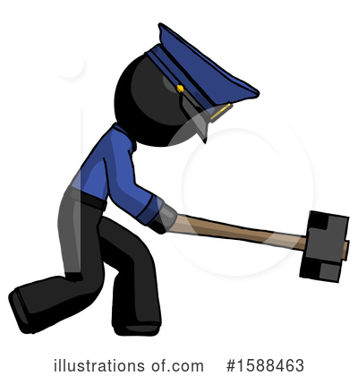Royalty-Free (RF) Black Design Mascot Clipart Illustration by Leo Blanchette - Stock Sample #1588463