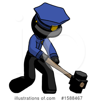 Royalty-Free (RF) Black Design Mascot Clipart Illustration by Leo Blanchette - Stock Sample #1588467