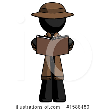 Royalty-Free (RF) Black Design Mascot Clipart Illustration by Leo Blanchette - Stock Sample #1588480
