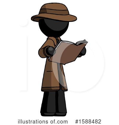 Royalty-Free (RF) Black Design Mascot Clipart Illustration by Leo Blanchette - Stock Sample #1588482