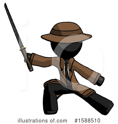 Royalty-Free (RF) Black Design Mascot Clipart Illustration by Leo Blanchette - Stock Sample #1588510