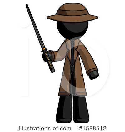 Royalty-Free (RF) Black Design Mascot Clipart Illustration by Leo Blanchette - Stock Sample #1588512