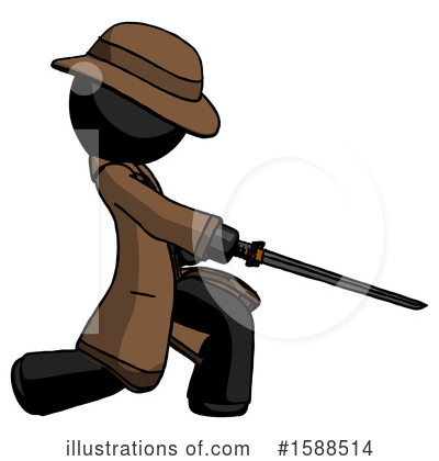 Royalty-Free (RF) Black Design Mascot Clipart Illustration by Leo Blanchette - Stock Sample #1588514