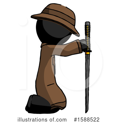 Royalty-Free (RF) Black Design Mascot Clipart Illustration by Leo Blanchette - Stock Sample #1588522