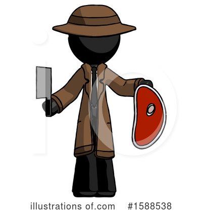 Royalty-Free (RF) Black Design Mascot Clipart Illustration by Leo Blanchette - Stock Sample #1588538