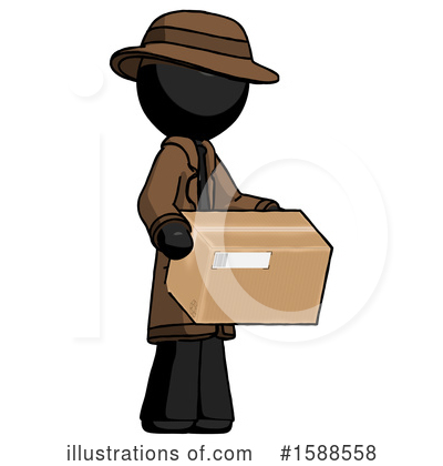 Royalty-Free (RF) Black Design Mascot Clipart Illustration by Leo Blanchette - Stock Sample #1588558
