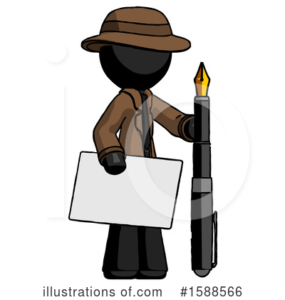 Royalty-Free (RF) Black Design Mascot Clipart Illustration by Leo Blanchette - Stock Sample #1588566