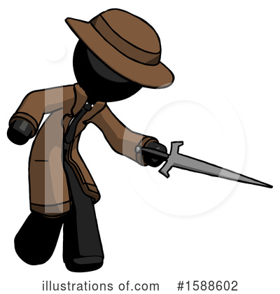 Royalty-Free (RF) Black Design Mascot Clipart Illustration by Leo Blanchette - Stock Sample #1588602