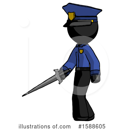 Royalty-Free (RF) Black Design Mascot Clipart Illustration by Leo Blanchette - Stock Sample #1588605
