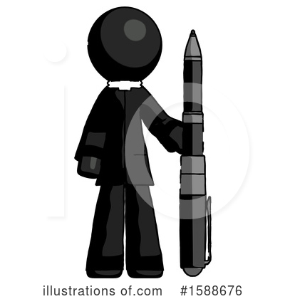 Royalty-Free (RF) Black Design Mascot Clipart Illustration by Leo Blanchette - Stock Sample #1588676