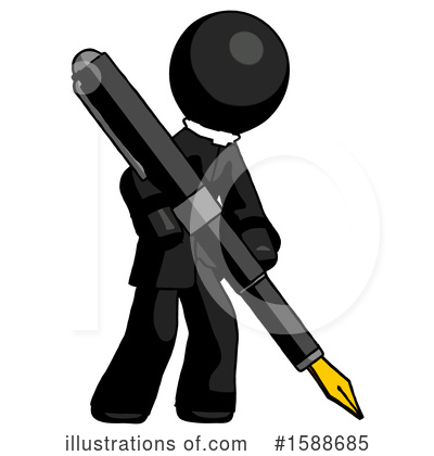 Royalty-Free (RF) Black Design Mascot Clipart Illustration by Leo Blanchette - Stock Sample #1588685