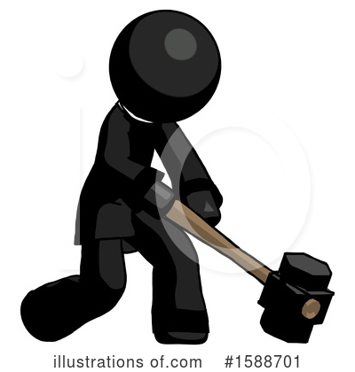 Royalty-Free (RF) Black Design Mascot Clipart Illustration by Leo Blanchette - Stock Sample #1588701