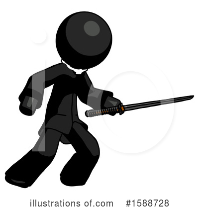 Royalty-Free (RF) Black Design Mascot Clipart Illustration by Leo Blanchette - Stock Sample #1588728