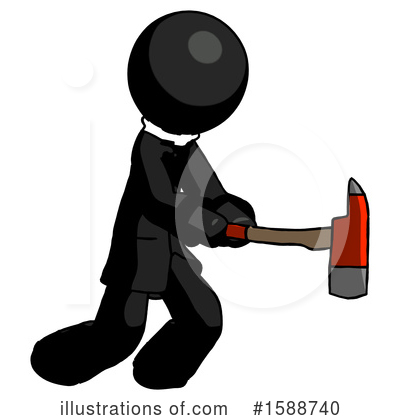 Royalty-Free (RF) Black Design Mascot Clipart Illustration by Leo Blanchette - Stock Sample #1588740