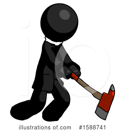 Royalty-Free (RF) Black Design Mascot Clipart Illustration by Leo Blanchette - Stock Sample #1588741